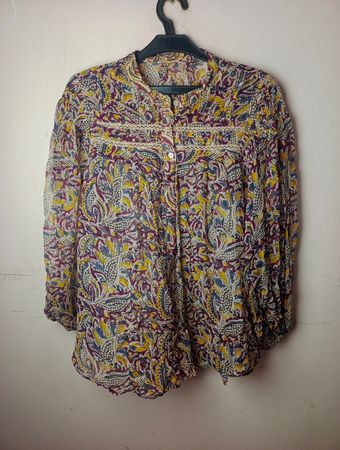Langarmdruckbluse