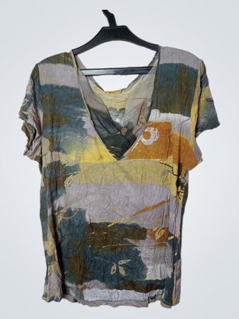 Guitare Prints Abstraktes Druck V-Ausschnitt T-Shirt