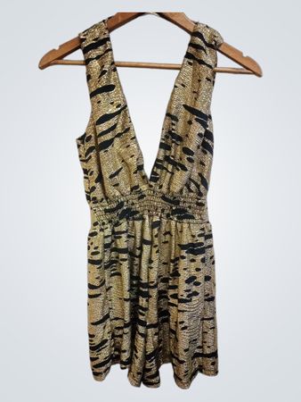 Gold- und schwarz gestreifter Playsuit
