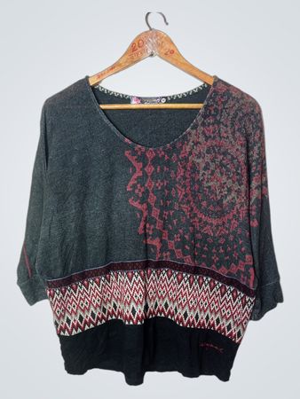 Desigual Damen bedrucktes Strickoberteil