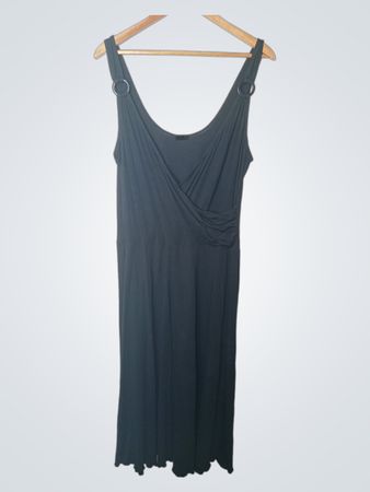 SUNFLAIR Schwarzes ärmelloses Maxikleid mit Ringdetail