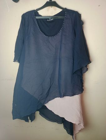 Paola Forti Damen Marineblau Asymmetrisches Geschichtetes Oberteil