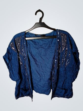 Dorothy Perkins Verziertes Blaues Kurzes Jackett