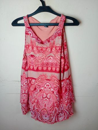 S.Oliver Premium Damen Ärmelloses Top mit Paisley-Print