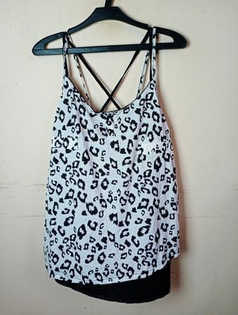 Fishbone Leopard Print Cami Top