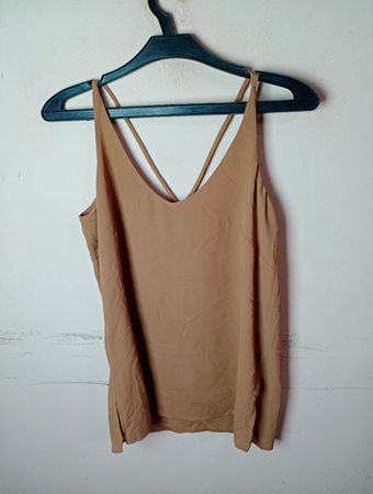 Komma, brauner Spaghetti-Top