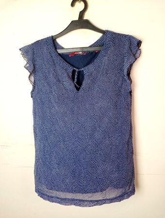 s.Oliver Navy Polka Dot Bluse