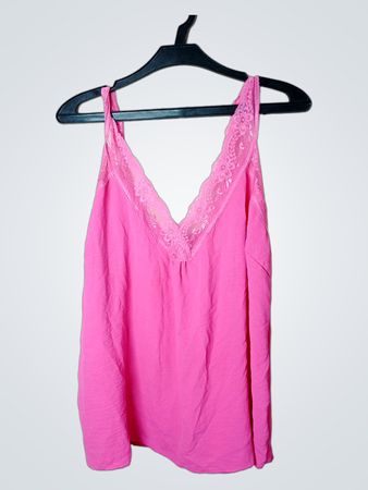 Rosa Spitzenbesatz Cami