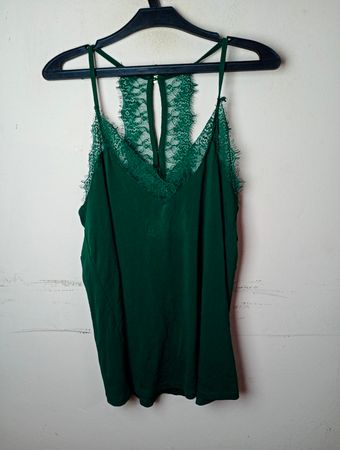 ONLY Grünes Spitzenbesatz Cami Top