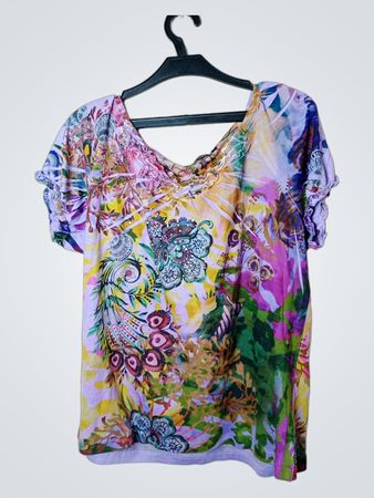 Notations Damen Bedrucktes Kurzarmshirt