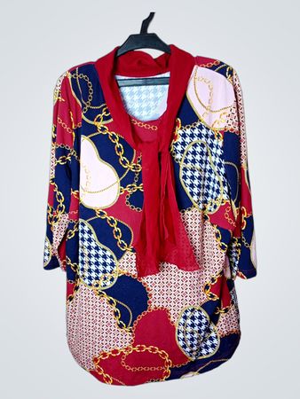 Blusen-Shirt mit Kettenmuster