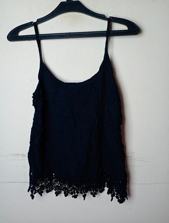 Schwarz Spitze Besatz Cami