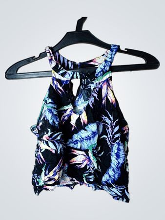 Geteiltes Blumenmuster Haltertop