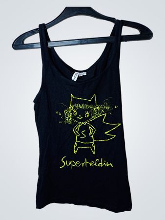 H&M Divided Schwarzes Grafik-Top