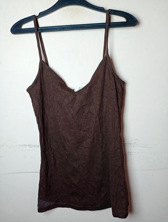 H&M Basics Braune Spaghettiträgershirts