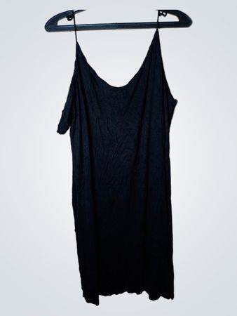 H&M BASIC Schwarzes Spaghetti-Trägerkleid