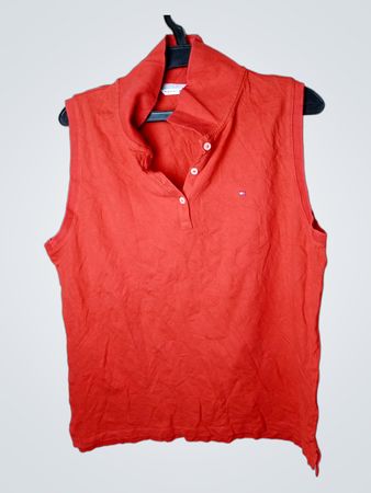 Tommy Hilfiger Rotes ärmelloses Poloshirt