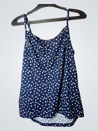 Marineblaue Cami mit weißem Blumenmuster