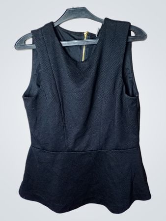 H&M Schwarzes Ärmelloses Peplum-Top