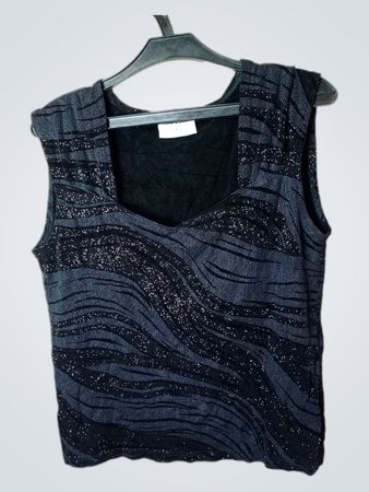 Ted Nicol ärmelloses schwarzes Glitzer-Top