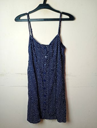 H&M Divided Navy White Print Mini Kleid