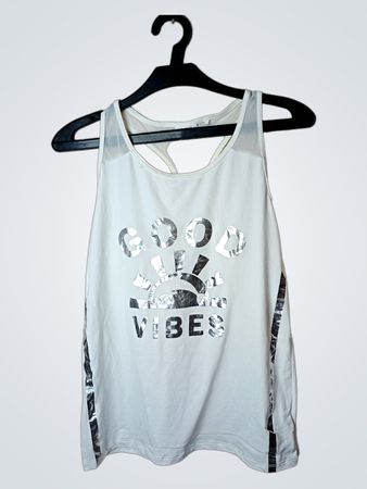 Nächstes weißes 'Good Vibes' Grafik-Tanktop