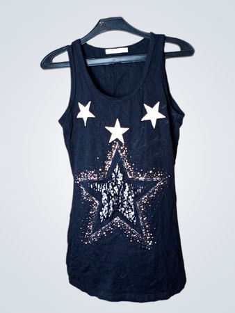 Schwarzes Tanktop mit Sternenprint