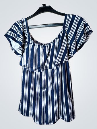 Blind Date Lässiges gestreiftes Off-Shoulder-Oberteil