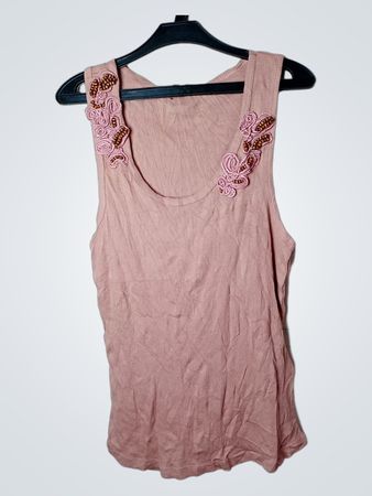 AMISU Tanktop mit verzierten Schultern