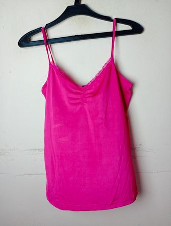 H&M Pink Spaghetti-Top mit Spitzenbesatz