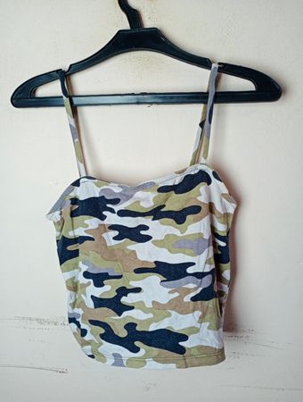 FB Sister Camouflage-Print Spaghetti-Träger Tanktop