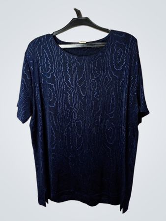 Navy Blue Wood Grain Pattern T-Shirt