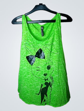 Blind Date Casual Grünes Tanktop mit Bunny Grafik