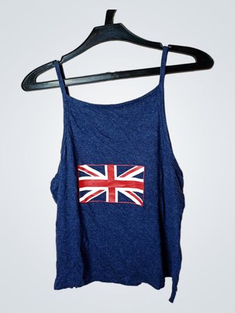 Blaues Tanktop mit Union Jack Grafik