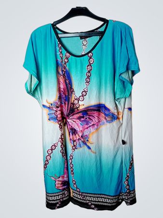 J & X Butterfly Print Tunic Kleid