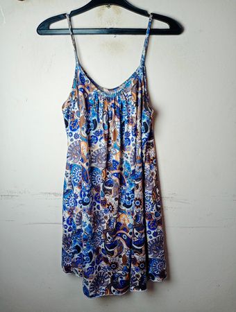 Frauen Paisley Print Spaghetti-Träger Kleid