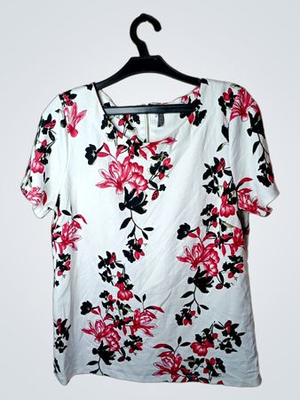 FREEquent Weißes Blumenmuster T-Shirt