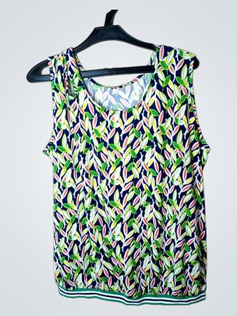 Ärmelloses Tanktop mit Blattdruck