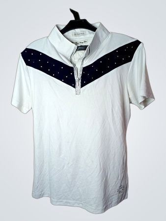 La Valencia White Polohemd mit LV Royal Polo Team Logo