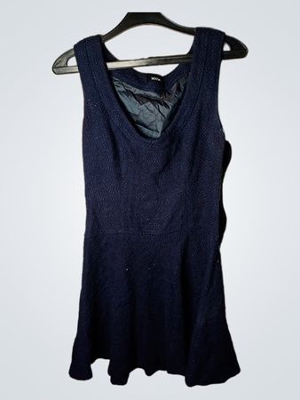 MAX&Co. Marineblau strukturiertes ärmelloses Kleid