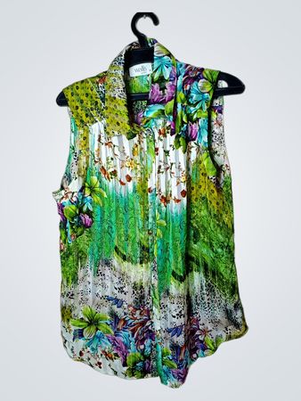 Wallis Petite Ärmellose Bluse mit Blumenmuster