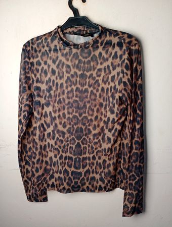 RED ROUGE Leopardprint-Mesh-Longsleeve