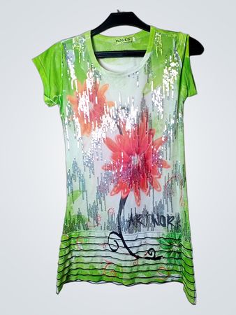 ROSES Fashionwear T-Shirt mit floralem Druck und Pailletten