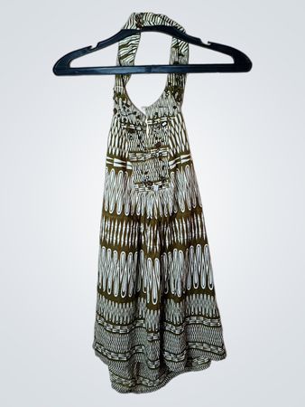 Halter-Neck-Kleid mit abstraktem Druck