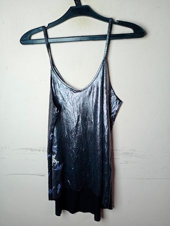CHILLI Spaghetti-Träger Metallik Tanktop