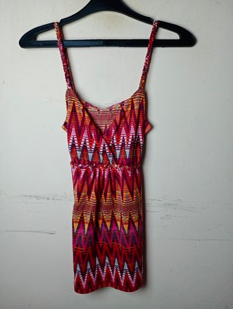 Damen Geometrisches Druck Spaghetti-Träger Kleid