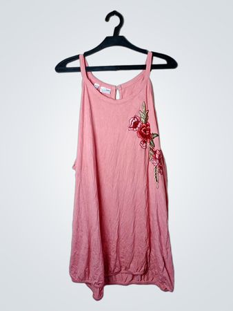 Rosa Tanktop mit floralem Stickerei