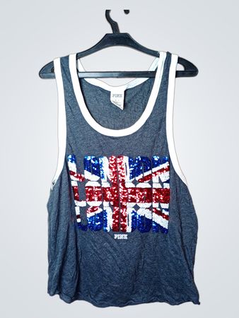 Pink Victoria's Secret Union Jack Pailletten-Top
