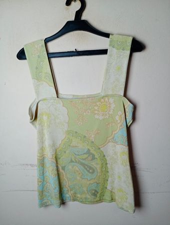 Grünes Paisley-Muster Tanktop