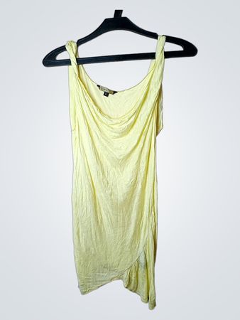 Kasper Gelbes Ärmelloses Kleid mit asymmetrischem Saum